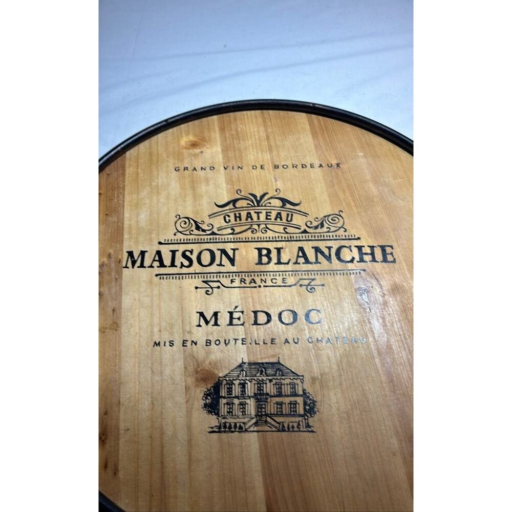 Maison Blanche Wine Barrel Lid Serving Tray - Picture 2 of 4